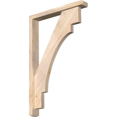 Ekena Millwork Merced Craftsman Smooth Bracket w/ Offset Brace, Douglas Fir, 3 1/2"W x 24"D x 36"H BKT0402X24X36MRC04SDF